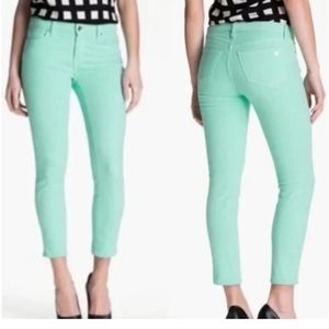 kate spade new york Play Hooky Mint Green Mid-Rise Skinny Crop Jeans Size 30